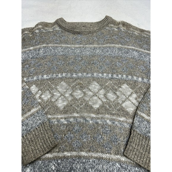 Vintage Iredell County Knit Argyle Sweater Biege Men's Size Medium USA Made - Picture 2 of 9